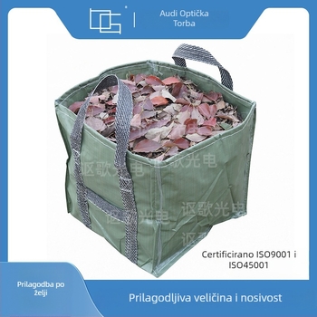 PP tkanina vreća za vrt, nosivost 200 kg, otporna na vlagu, sklopiva vreća za lišće i travu, pogodna za plastiku, cement i kemikalije