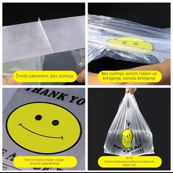 Jednokratna plastična vrećica sa smajlijem za pakiranje hrane i kupovinu, debeli dvostruki sloj, podrijetlo Anhui, brend Profits