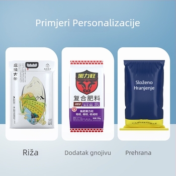 Plastična tkanina vrećica, ojačana, s prilagodljivom debljinom; pogodna za pakiranje gnojiva, krmiva i kemikalija; kompozitna tkanina vrećica, bojana tiskom (prilagodljiva debljina; ambalaža cementa/hrane/kemikalija; kompozitno tkano; boja tisak)