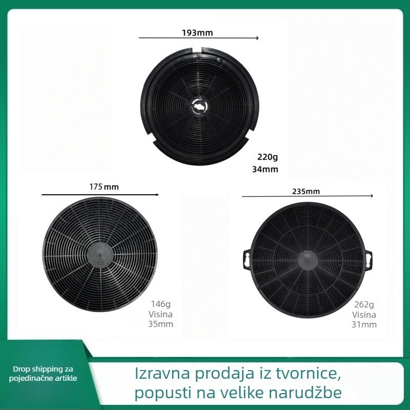 Filter za kuhinjsku napa s aktivnim ugljem — visoka učinkovitost, ručno upravljanje, kućna upotreba, pogodna površina 51–100 m²