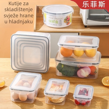 Plastična prozirna kutija za skladištenje hrane, otporna na vlagu, zatvoriva, za hladnjak i zamrzivač