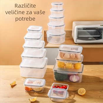 Plastična prozirna kutija za skladištenje hrane, otporna na vlagu, zatvoriva, za hladnjak i zamrzivač