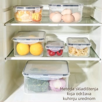 Plastična prozirna kutija za skladištenje hrane, otporna na vlagu, zatvoriva, za hladnjak i zamrzivač