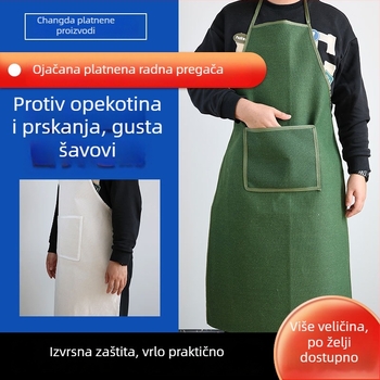 Chanda platnena pregača za zavarivanje s zaštitom od iskri i plamena, ojačana konstrukcija za industrijske radionice, 400 g, pogodno za preradu hrane