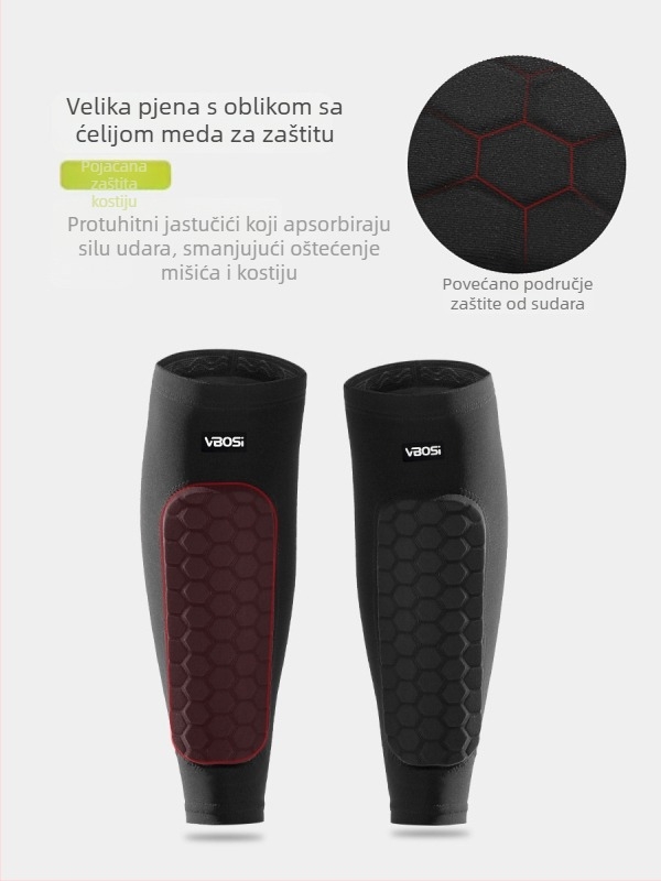 VBOSI čarape za listove s uzorkom protiv sudara za vanjske sportove - prozračne kompresijske zaštitne čarape, poliester, pogodne za nogomet, košarku, tenis, odbojku, trčanje, biciklizam
