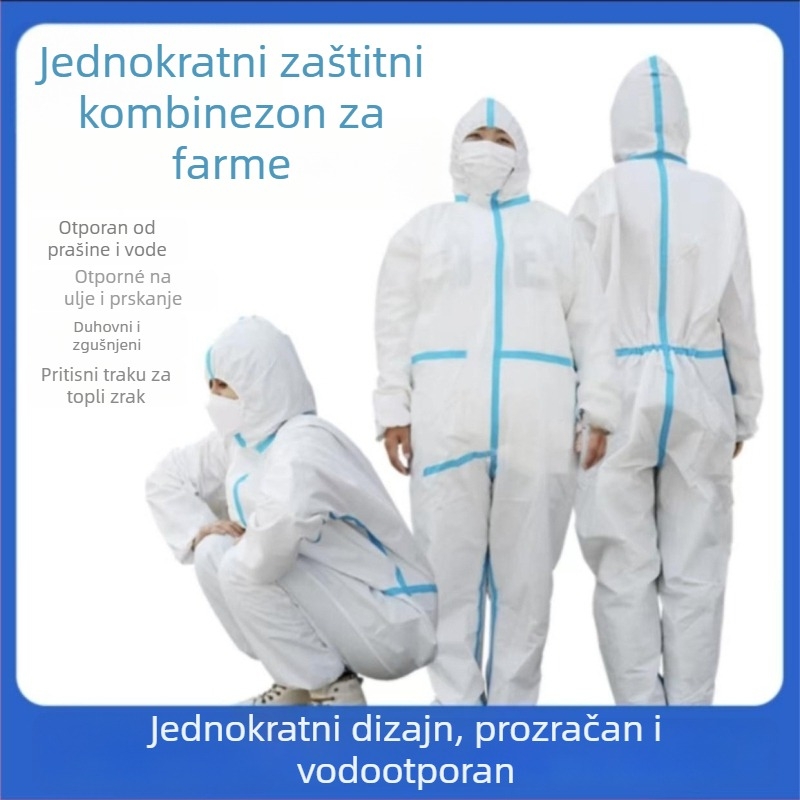 Centsway jednokratno zaštitno kombinezon s kapuljačom, prozračan netkani materijal, vodootporan, za odrasle