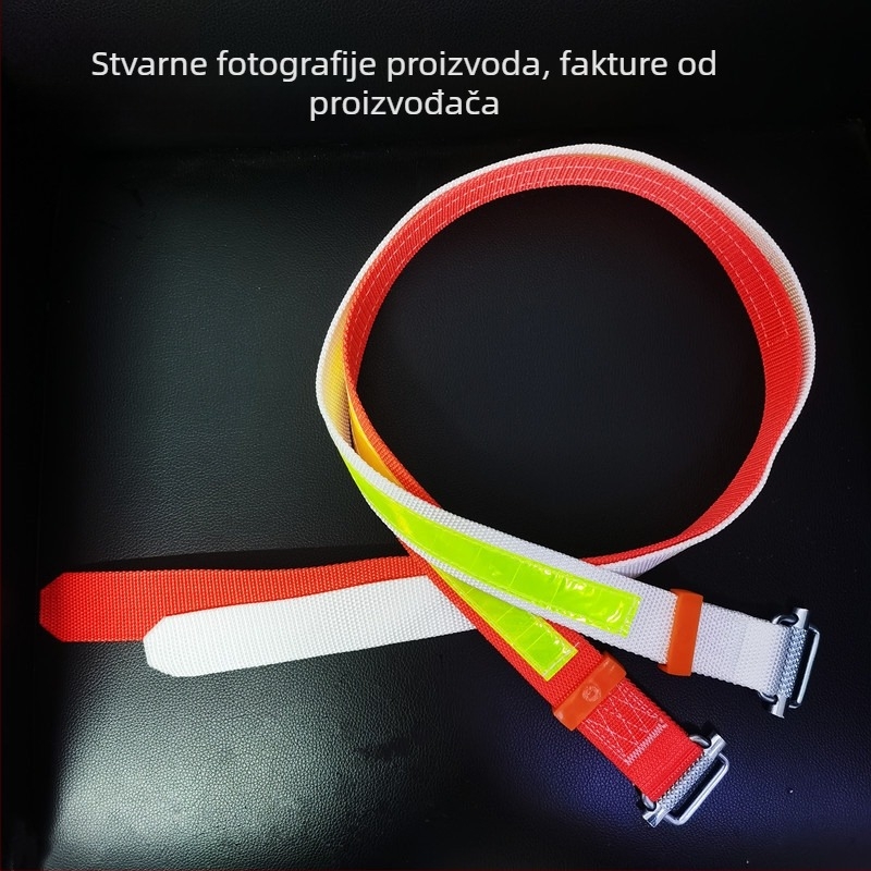 Rudarski sigurnosni pojas s reflektirajućom trakom, duljine 1,2 m, remen od polipropilena, najlonska užad, nosivost 100 kg