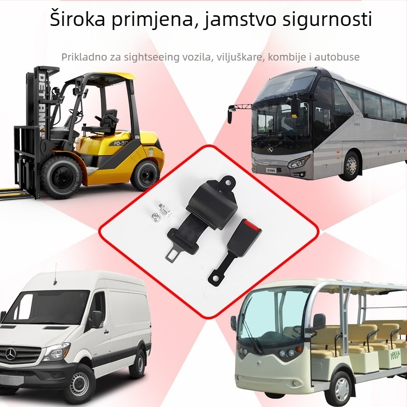 Sklopivi sigurnosni pojas za viličar - dvopojasni automatski uvlačeći pojas, varijante: A (automatski nadograđeni), B (automatski standard), D (ručni standard), D1 (ručni premium)