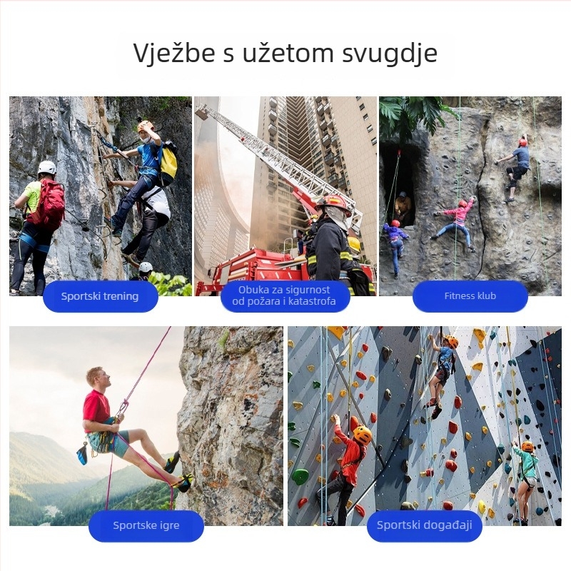 Pojas sigurnosti za penjanje (poluotijelo) - poliester, duljina užeta 2 m, model Outdoor Half-Body Safety Belt