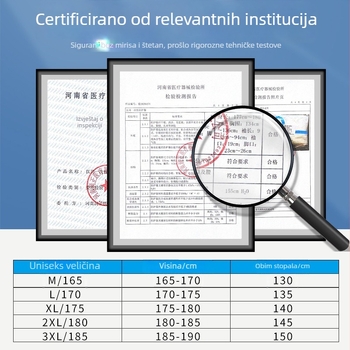 Jednokratni zaštitni kombinezon s kapuljom, antistatičan, spojeni tip, kemijska zaštita, netkana dišna membrana