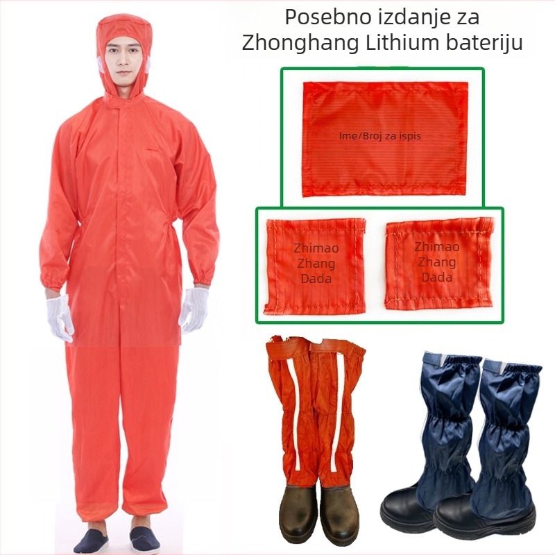 Zaštitni kombinezon s kapuljom, narančaste boje, jednodijelni