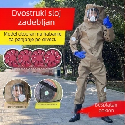 Zaštitni kostim protiv osa, 2025 novi model, komplet s odvojivim ventilatorom i prozračan