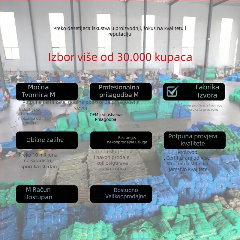 Polietilenska zaštitna mreža za gradilište, vatrootporna, zaštita od pada, prema nacionalnom standardu.