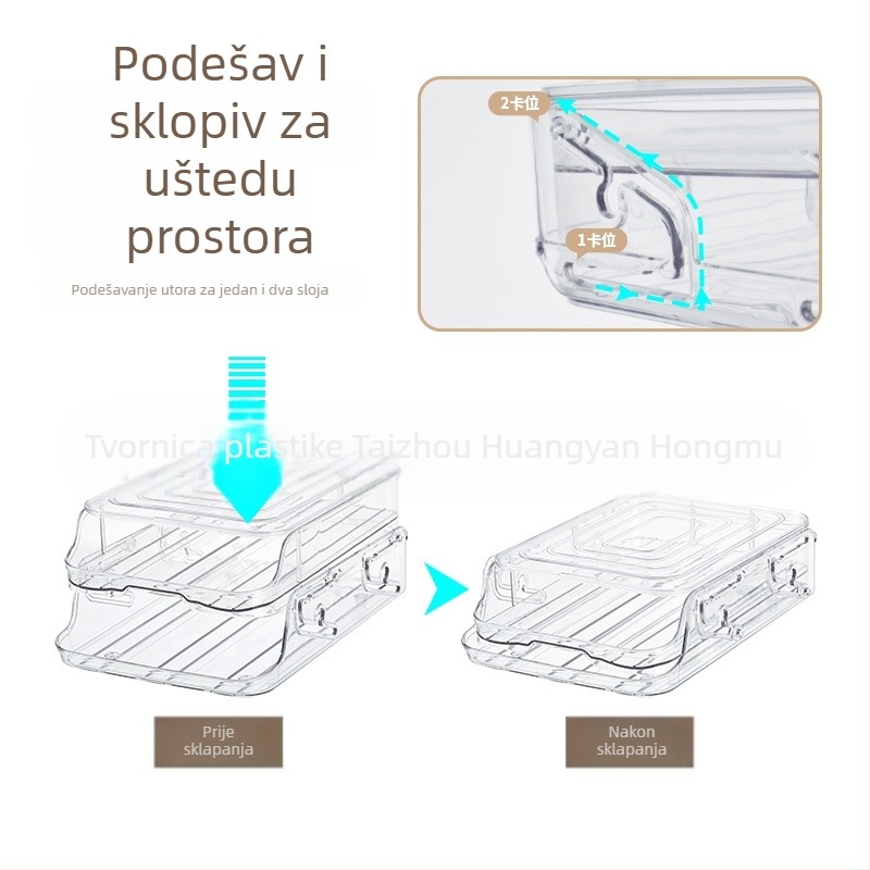 Kutija za pohranu jaja - sklopiva, PET materijal, prehrambene kvalitete, za hladnjak