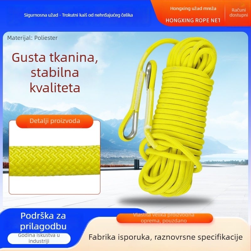 Hongxing poliester sigurno uže - prilagodljiva duljina, tip pojasa, planinarenje i spašavanje