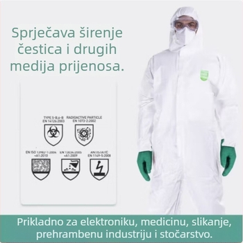Jednodijelni zaštitni kombinezon s kapuljačom, otporan na prašinu i tekuće raspršivanje, prozračan, za prskanje bojama