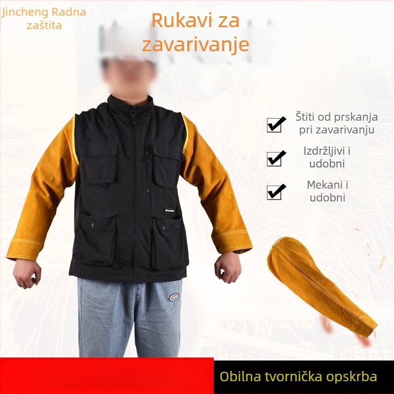 Kožna zavarivačka manžeta s toplinskom izolacijom, zaštita od iskri, otporna na ulje i prljavštinu – zaštitna oprema za zavarivače
