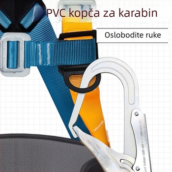 Sigurnosni pojas s pet točaka za rad na visini, s dvostrukim kukama za elektrikara i sigurnosnim užetom, komplet zaštite od pada