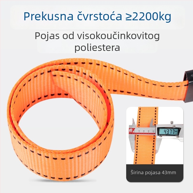 Pettočkovni sigurnosni pojas s dvostrukim kukama, od poliesterskih vlakana, za rad na visini na otvorenom