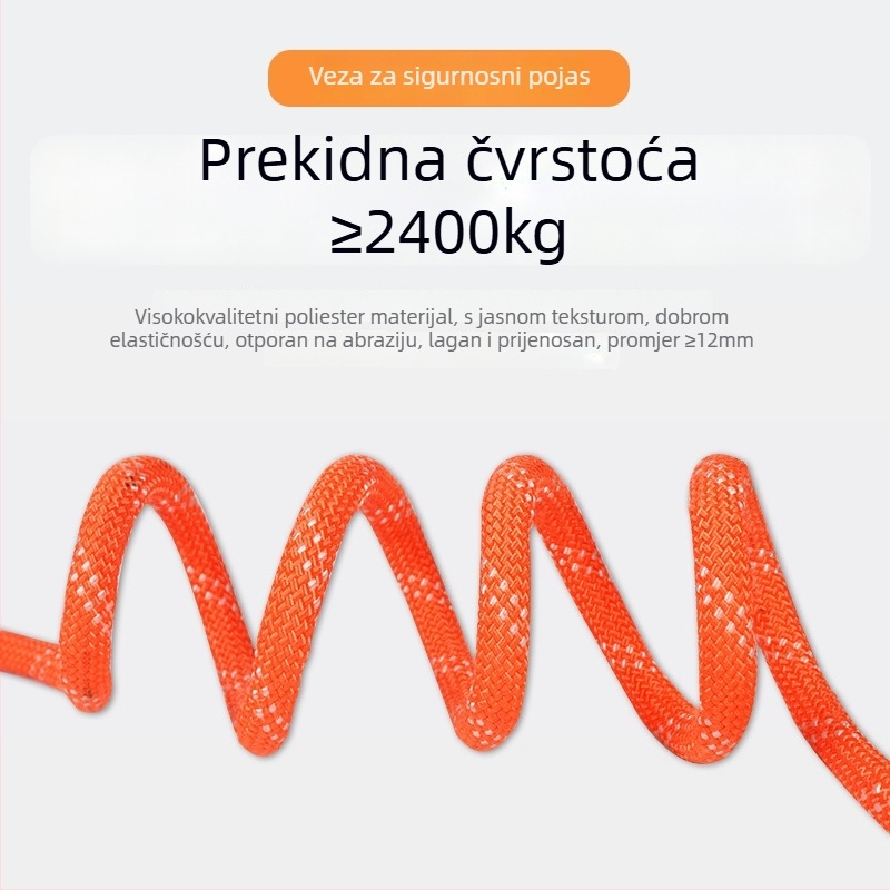Pettočkovni sigurnosni pojas s dvostrukim kukama, od poliesterskih vlakana, za rad na visini na otvorenom