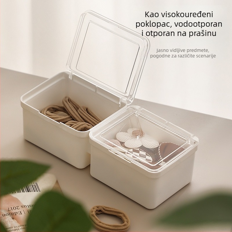 Kutija za skladištenje s poklopcem, PP+PS materijal, kapacitet 2L, otporna na prašinu, s pregradama, može se slagati