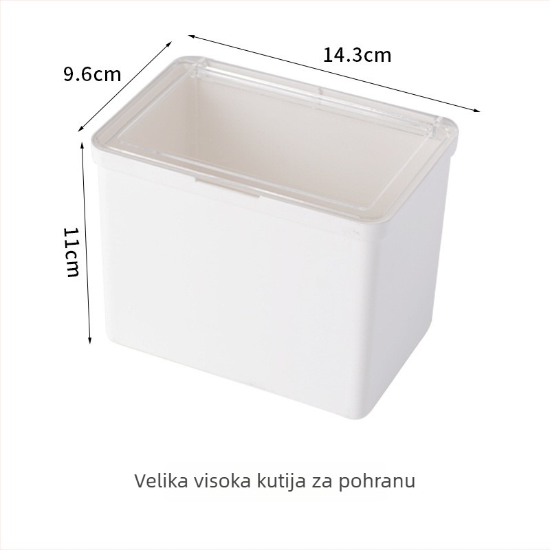 Kutija za skladištenje s poklopcem, PP+PS materijal, kapacitet 2L, otporna na prašinu, s pregradama, može se slagati
