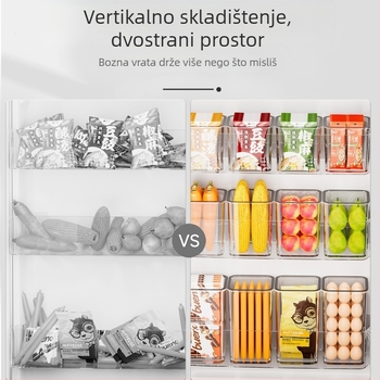 Kutija za pohranu na bočnim vratima hladnjaka za voće, povrće i jaja | PET materijal | jednostavan dizajn | kuhinjski organizator