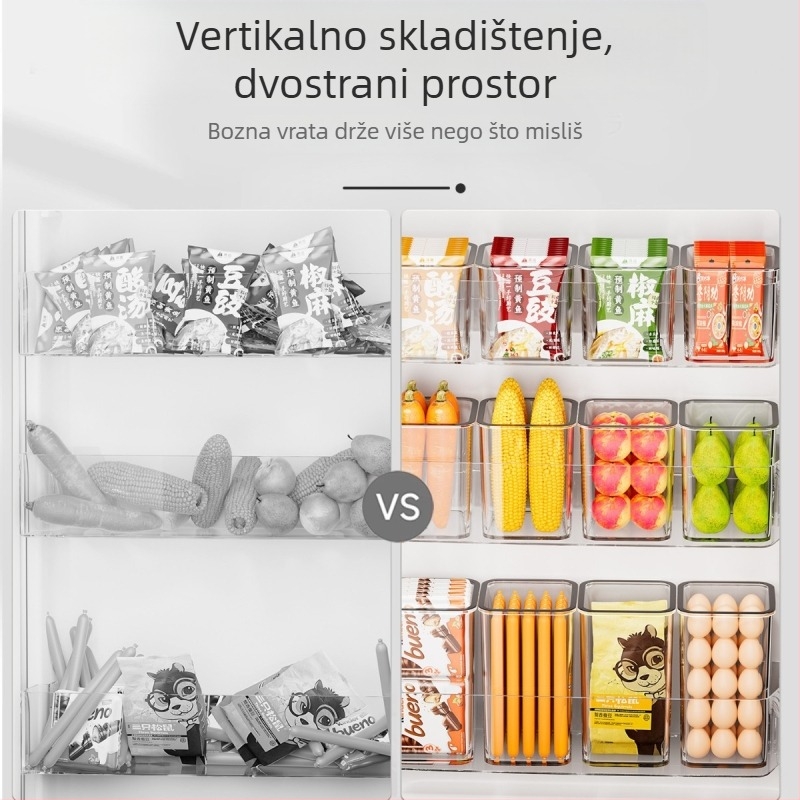 Kutija za pohranu na bočnim vratima hladnjaka za voće, povrće i jaja | PET materijal | jednostavan dizajn | kuhinjski organizator