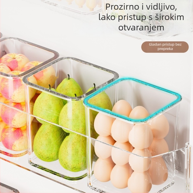 Kutija za pohranu na bočnim vratima hladnjaka za voće, povrće i jaja | PET materijal | jednostavan dizajn | kuhinjski organizator