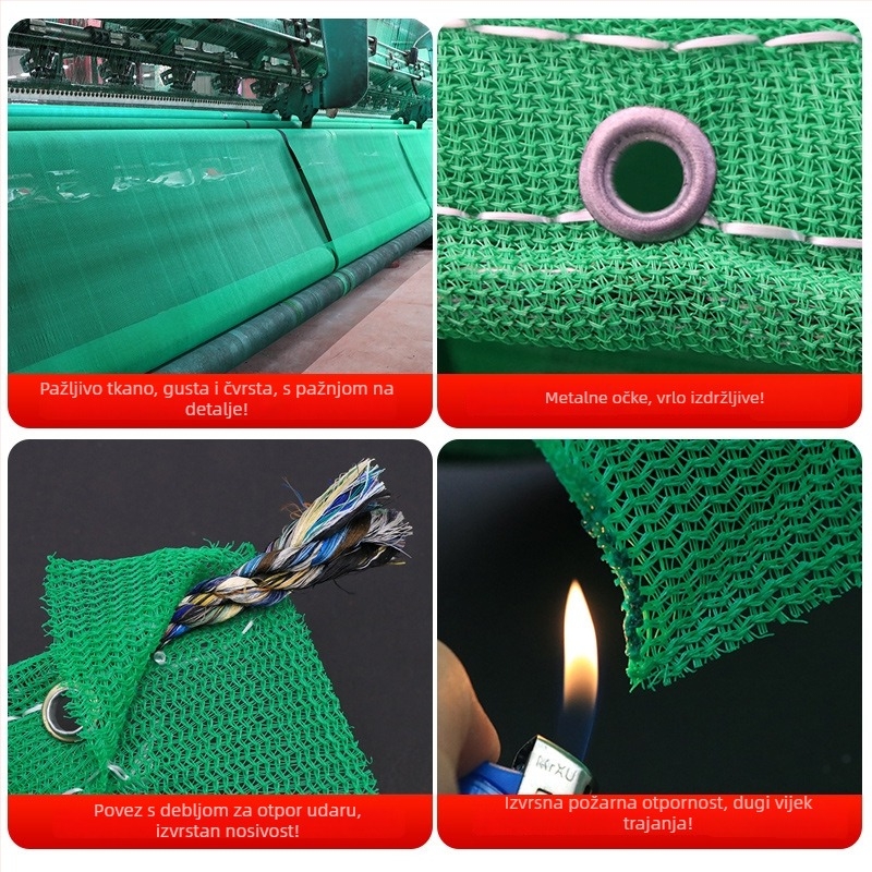 And Letter Sigurnosna mreža za gradilište s gusto mrežom, vatrootporna, zaštita od pada, certificirana prema nacionalnom standardu