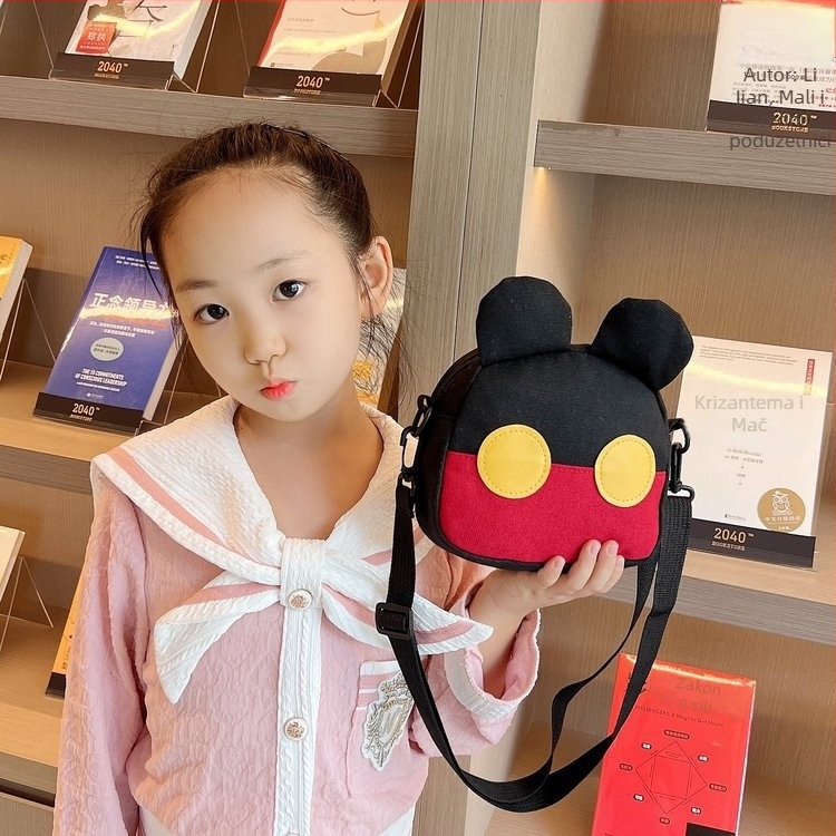 Dječja mini torbica preko ramena od platna, prozračna i otporna na habanje, podstava od poliestera, za osnovnu školu, svakodnevna upotreba, dječji sladak stil