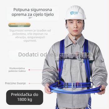 Punotijelni sigurnosni kaiš za rad na visini, europski stil s pet točaka, elektrikar, poliester, serija LPTZYC10, zaštita od pada