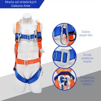 Ante sigurnosni pojas za cijelo tijelo s pet točaka i dvostrukim malim kukama za rad na visinama i vanjsko penjanje