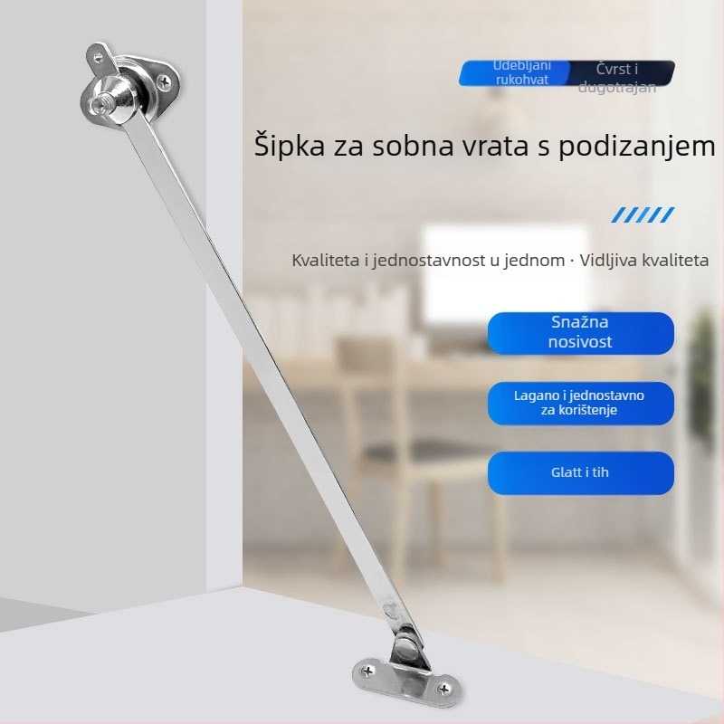 Donji potporni štap za vrata ormara, dvodijelni povlačni štap, cinkova zlitina, zakrivljena ručka, model 502