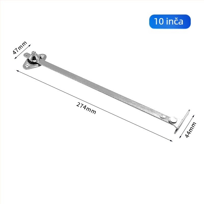 Donji potporni štap za vrata ormara, dvodijelni povlačni štap, cinkova zlitina, zakrivljena ručka, model 502