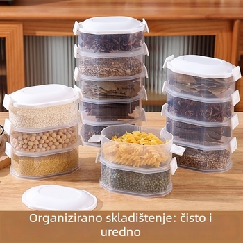 Plastična višeslojna kutija za začine i suho voće, kvadratnog oblika, kapacitet ispod 300 ml, 1–5 slojeva, zatvoreni spremnici za hranu, set od 50 komada