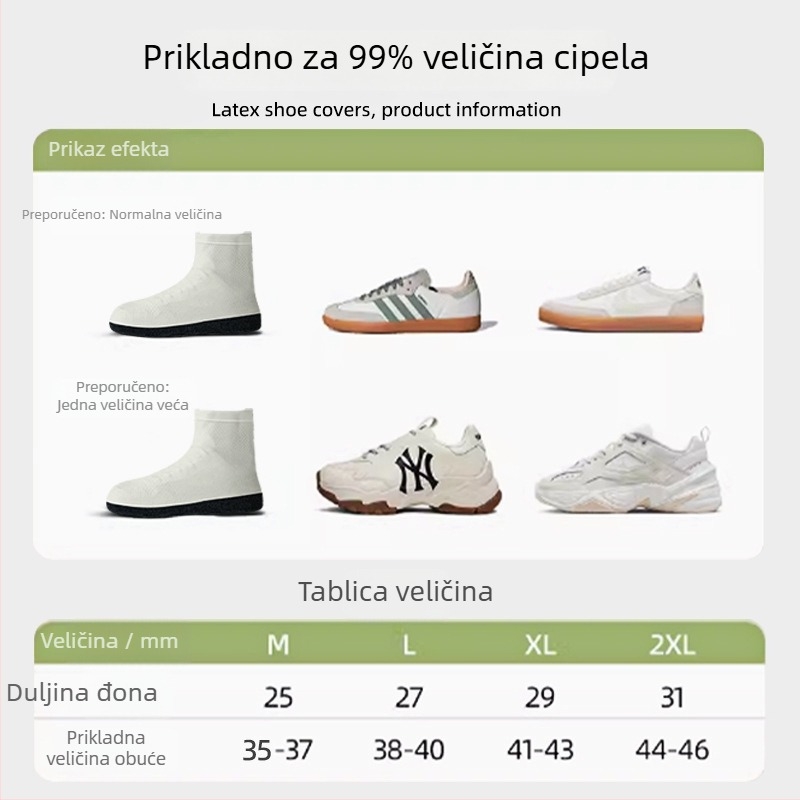 Graceful Rain pokrov za cipele za kišu – latex, vodootporan, protuklizan, ojačan, otporan na habanje, prenosiv za vanjske izlete