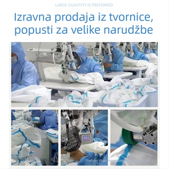 Jednokatni zaštitni kombinezon, PP+PE, kemijski otporan, 260–330 g, s nogama ili bez njih, sigurnosna zaštita u ribarstvu i uzgoju svinja