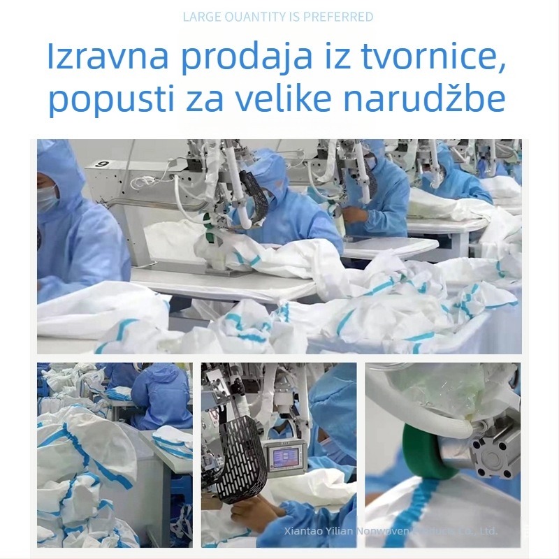 Jednokatni zaštitni kombinezon, PP+PE, kemijski otporan, 260–330 g, s nogama ili bez njih, sigurnosna zaštita u ribarstvu i uzgoju svinja