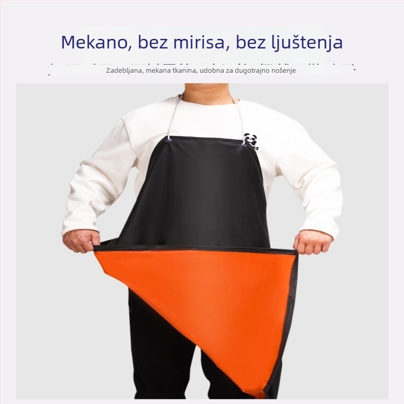 Industrijska crna kecelja, otporna na kiseline i lužine, vodootporna i otporna na kemijsku koroziju, debela i otporna na habanje za laboratorij i kuhinju