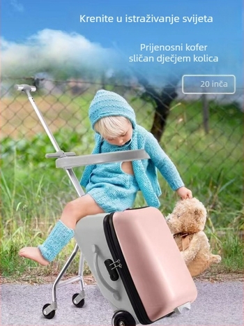 Odvojivi dječji putni kovčeg s funkcijom sjedenja, unisex, univerzalni kotači, težina oko 3–5 kg