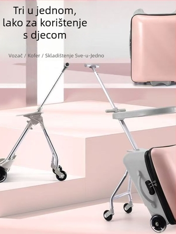 Odvojivi dječji putni kovčeg s funkcijom sjedenja, unisex, univerzalni kotači, težina oko 3–5 kg