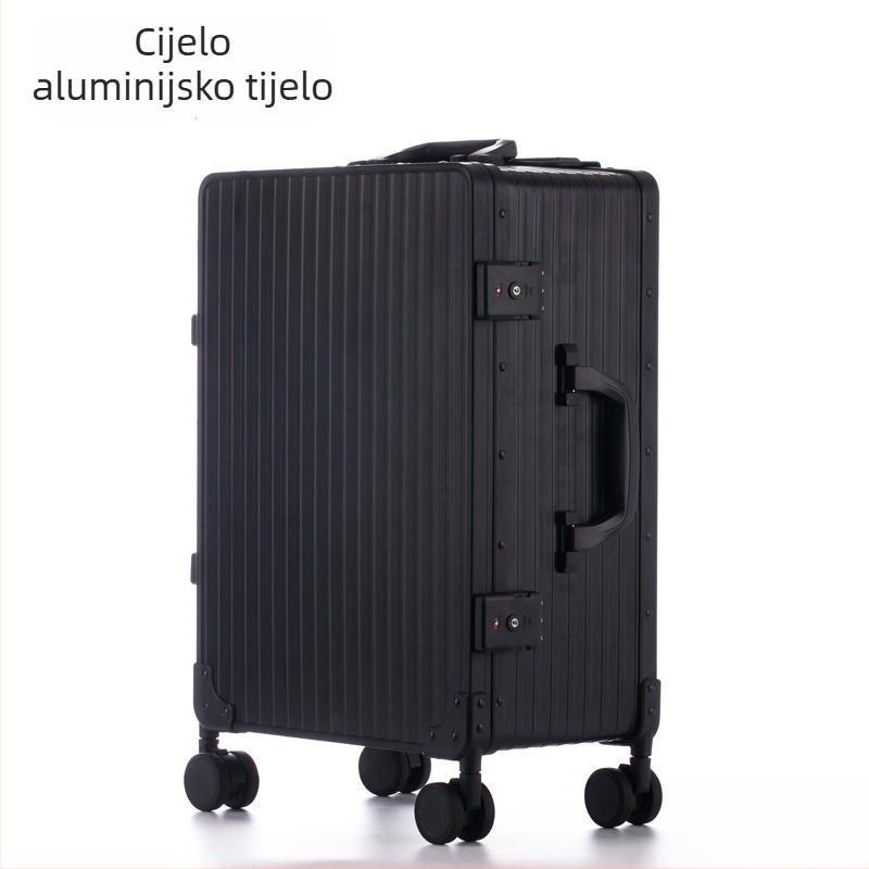 Kofer s aluminijskim okvirom i tihim univerzalnim kotačićima, ABS+PC kućište, vodootporan, ultralak, TSA kombinirana brava, za poslovna putovanja