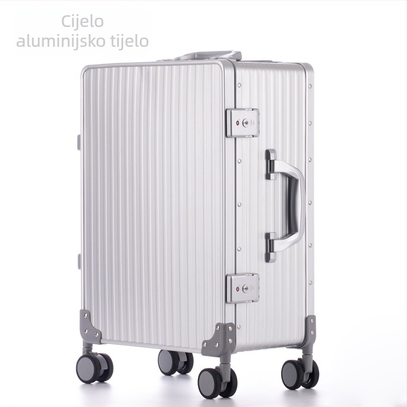 Kofer s aluminijskim okvirom i tihim univerzalnim kotačićima, ABS+PC kućište, vodootporan, ultralak, TSA kombinirana brava, za poslovna putovanja