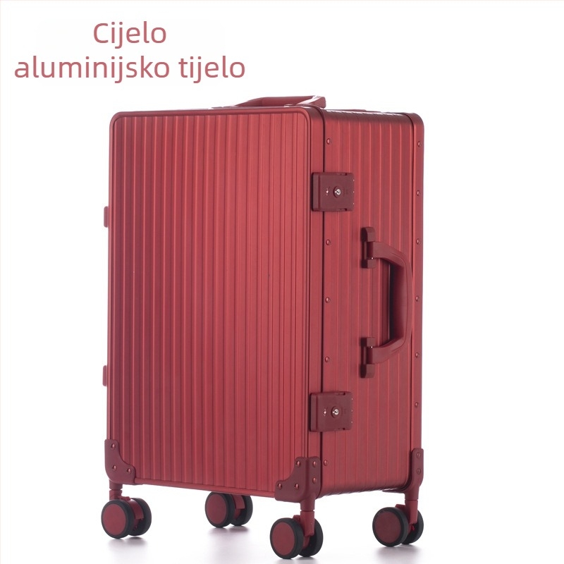 Kofer s aluminijskim okvirom i tihim univerzalnim kotačićima, ABS+PC kućište, vodootporan, ultralak, TSA kombinirana brava, za poslovna putovanja