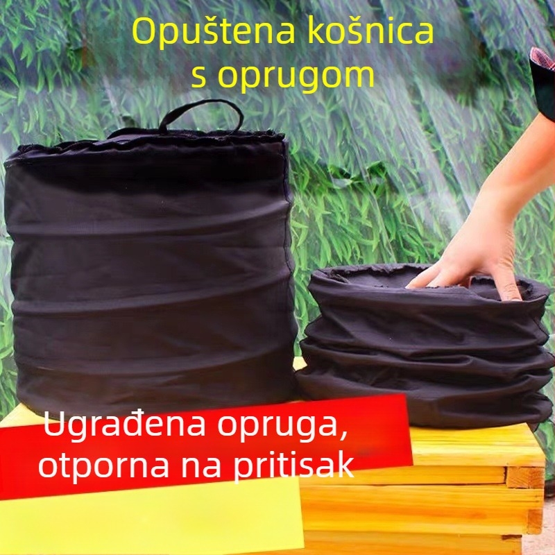 Novi komplet kaveza za pčele s opružnim mehanizmom, sklopiv, prozračna crna tkanina, automatsko vraćanje, za vanjsku upotrebu.