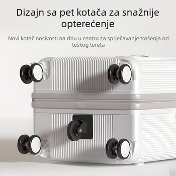 Poslovni kofer od polikarbonata s USB portom, vodootporan i otporan na habanje, zaštita od krađe, univerzalni kotači, zatvaranje na rajsferšlajna