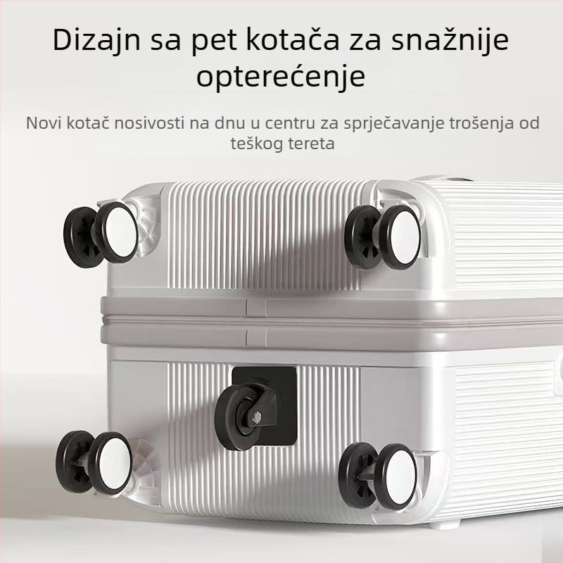 Poslovni kofer od polikarbonata s USB portom, vodootporan i otporan na habanje, zaštita od krađe, univerzalni kotači, zatvaranje na rajsferšlajna