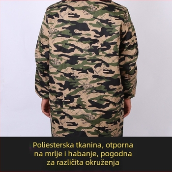Muški dugi radni kaput u kamuflažnoj boji, produžene duljine, otporan na habanje, topao i otporan na mrlje, zaštitno radno odijelo
