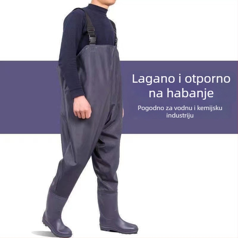 Vodootporne hlače za ribolov s prozračnom tkaninom i kišnim cipelama – cjeloviti odjevni komad protiv kondenzacije